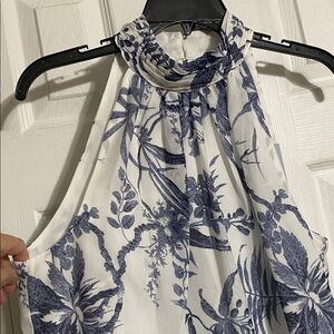 Antonio Melani Blue & white floral lined NWT top blouse shirt size MEDIUM